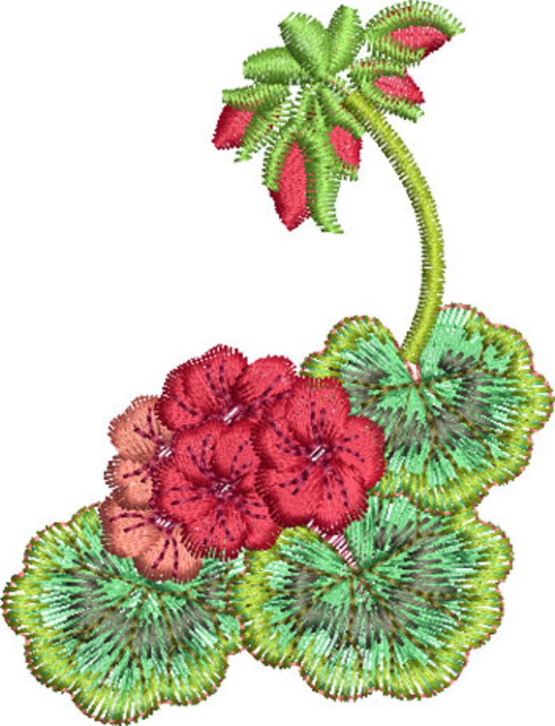 Geranium Corner Machine Embroidery Design – Sue Box, Floral (digital ...