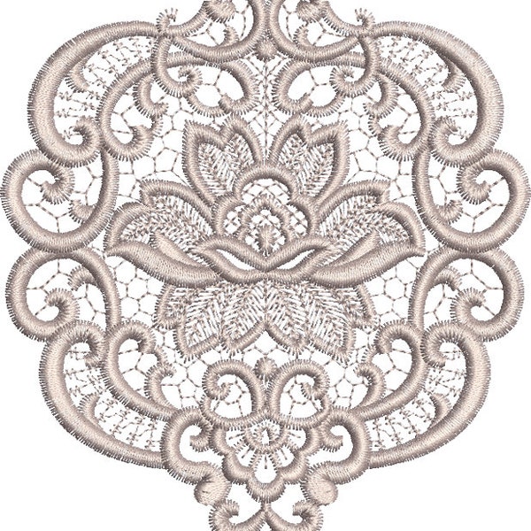 Fleur Motif - Flower Embroidery Design - 36 by Sue Box
