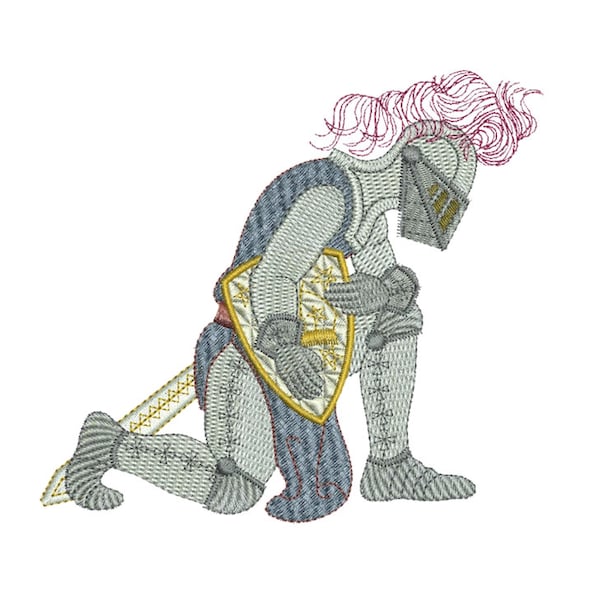 Knight in Shining Armour FROM A Romantic Era - machine embroidery design by Sue Box in 2 sizes