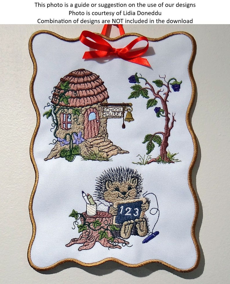 machine embroidery design as an instant download by Sue Box in 2 sizes Hedgehog Harold Woodland Treasures