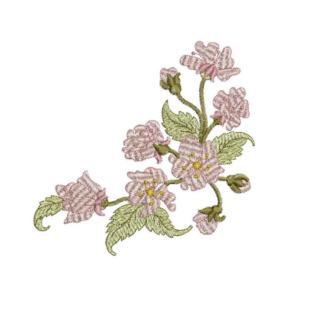 Blossom Violets Corner Embroidery Design, Sue Box (digital