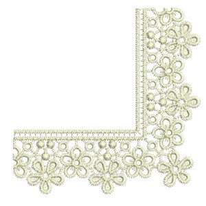 Encaje - Taj Lace Corner - Hermoso diseño de bordado a máquina de encaje independiente de Sue Box