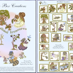Woodland Treasures machine Embroidery collection by Sue Box