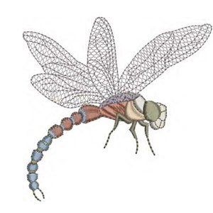 DRAGONFLY 2 Embroidery Motif - Natures - machine embroidery design by Sue Box in 2 sizes