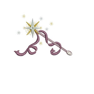 Magic Wand - Enchanted Fairy Treasures machine embroidery design by Sue Box in 2 sizes