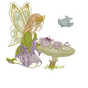 Fairy Tina - machine embroidery design as an instant download by Sue Box in 2 sizes
