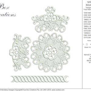 Lace Round Basket Set - FSL Embroidery Motif - 07 - Specialty Lace by Sue Box