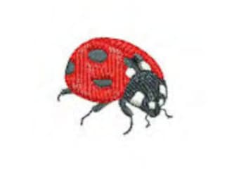 Lady Bug 4 Embroidery Motif - Natures Pals by Sue Box in 2 sizes