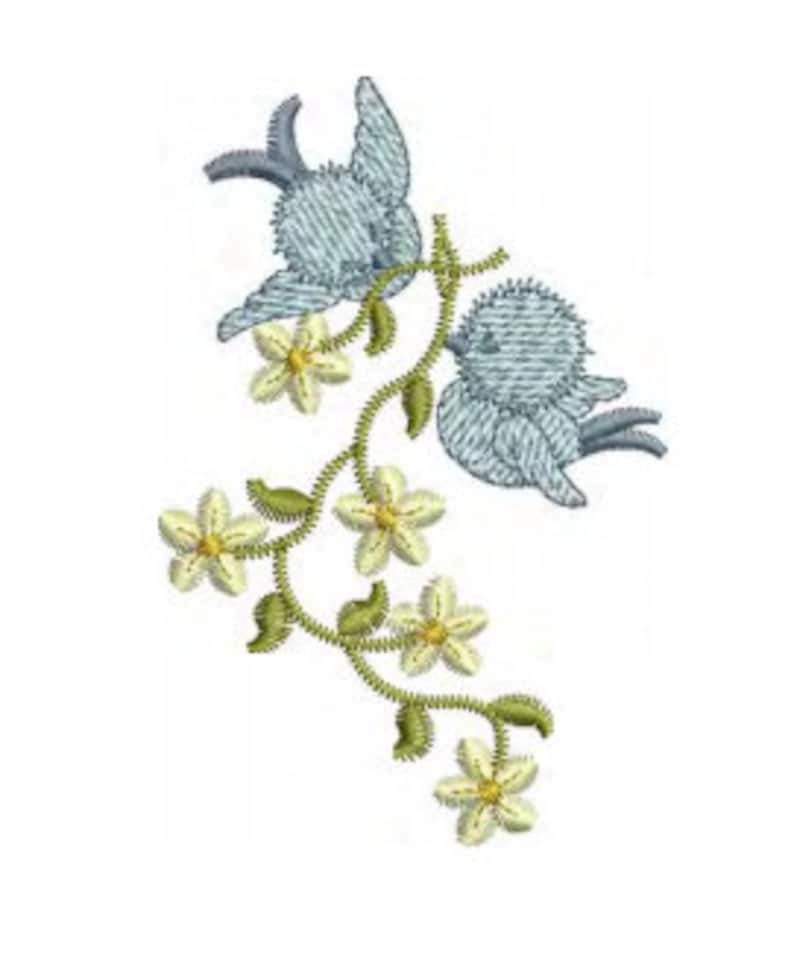 Bluebird Daisy Chain Embroidery Motif by Sue Box in 2 Sizes Etsy