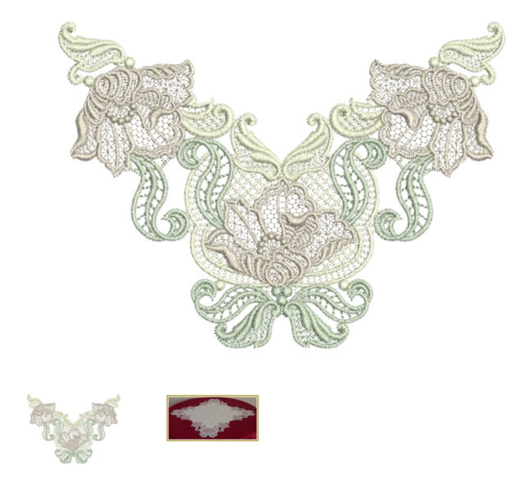 Lace Flower Design Beautiful Free Standing Lace Machine Embroidery