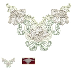 Lace Flower Design - beautiful free standing lace machine Embroidery design by Sue Box