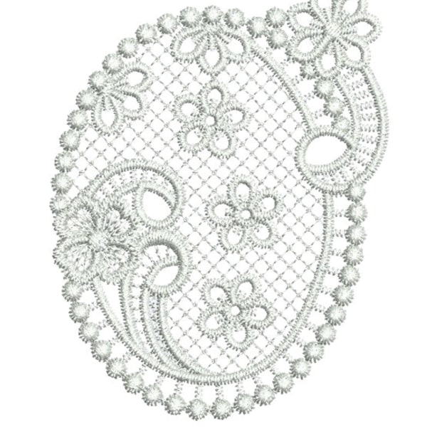 Lace - Flower Oval - beautiful free standing lace machine Embroidery design by Sue Box