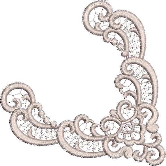 Fleur Corner Flower Embroidery Motif - 33 by Sue Box - Etsy Hong Kong