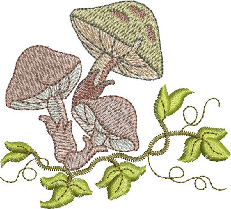 Mushrooms Woodland Treasures Machine Embroidery Design by Etsy Australia