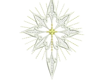 Star of Bethlehem machine Embroidery design by Sue Box