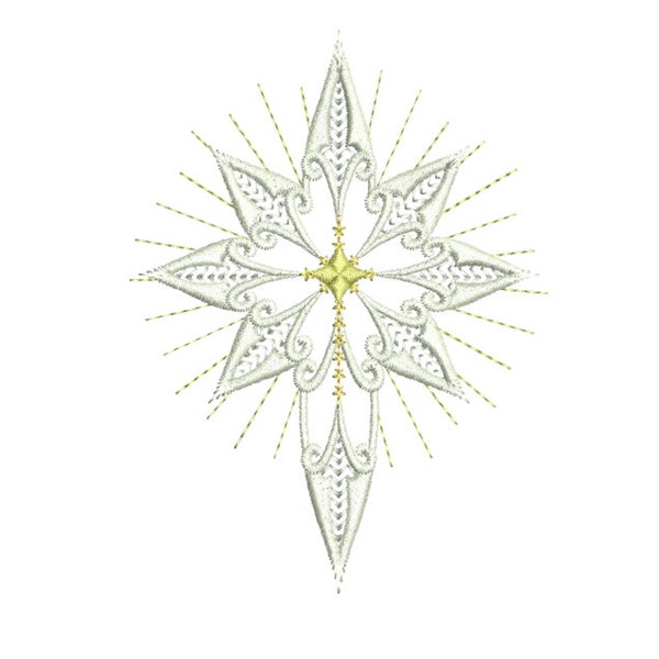 Star of Bethlehem machine Embroidery design by Sue Box