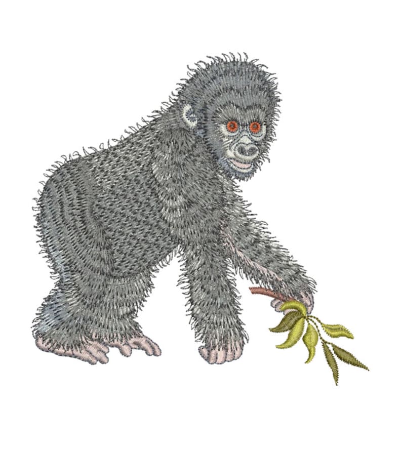 Gorilla machine embroidery design by sue box in 2 sizes  etsy Gorilla machine embroidery design by sue box in 2 sizes  etsy