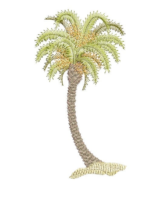 Palm Tree B Machine Embroidery Design by Sue Box in 2 Sizes Etsy