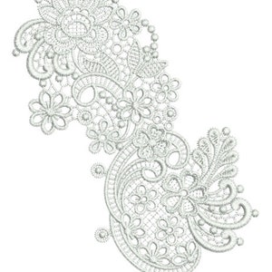 Lace - Taj Border Mirror - beautiful free standing lace machine Embroidery design by Sue Box
