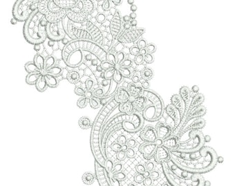 Lace - Taj Border Mirror - beautiful free standing lace machine Embroidery design by Sue Box