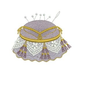 Antique Pincushion machine embroidery design by Sue Box - Homemakers and Dressmakers