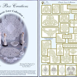 Classic Lace embroidery collection by Sue Box - Free standing Lace