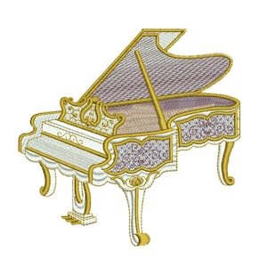 Grand Piano - Machine embroidery design by Sue Box - 2 sizes - Endearing designs