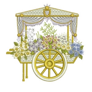 Blumenwagen Stickdatei von Sue Box von Creative Floral Gardens - in 2 Größen