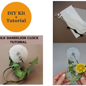 offerta speciale TUTORIAL per orologio e fiore di dente di leone in seta + kit fai da te, modello di dente di leone in seta, tutorial per dente di leone in seta fatto a mano