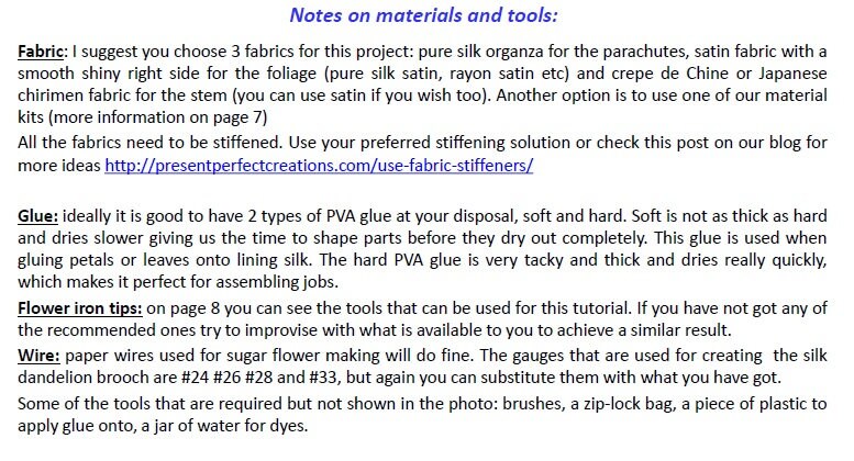 Special Offer SILK DANDELION Clock and Flower TUTORIAL + Diy Kit, Silk ...
