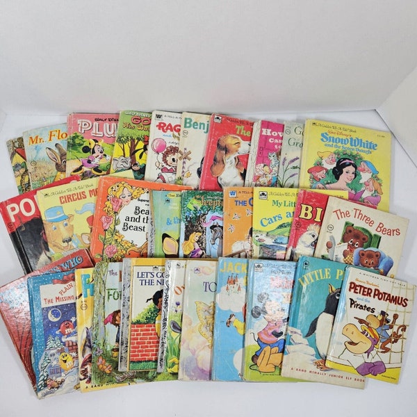 Vintage Lot of 30 Kids Books Tell A Tale & Jr Elf Cartoons Fairy Tales 50s-70s