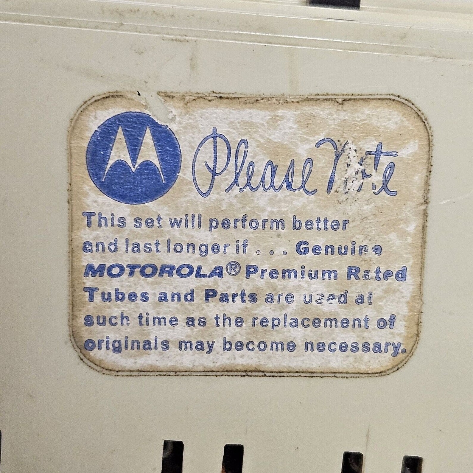 Vintage Motorola AM FM Tube Radio Tested Working Beige Almond Model B5 ...