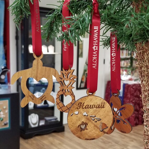 Koa Christmas 2022 Plumeria Flower Koa Wood Christmas Ornament Made In Hawaii | Etsy