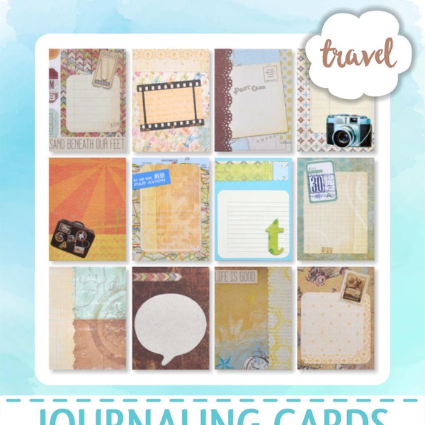 Digitale Journalkarten | 3x4 Project Life Journaling Karten | Pocket Scrapbook Karten | Druckbare Taschenkarten | Printable Journal Cards