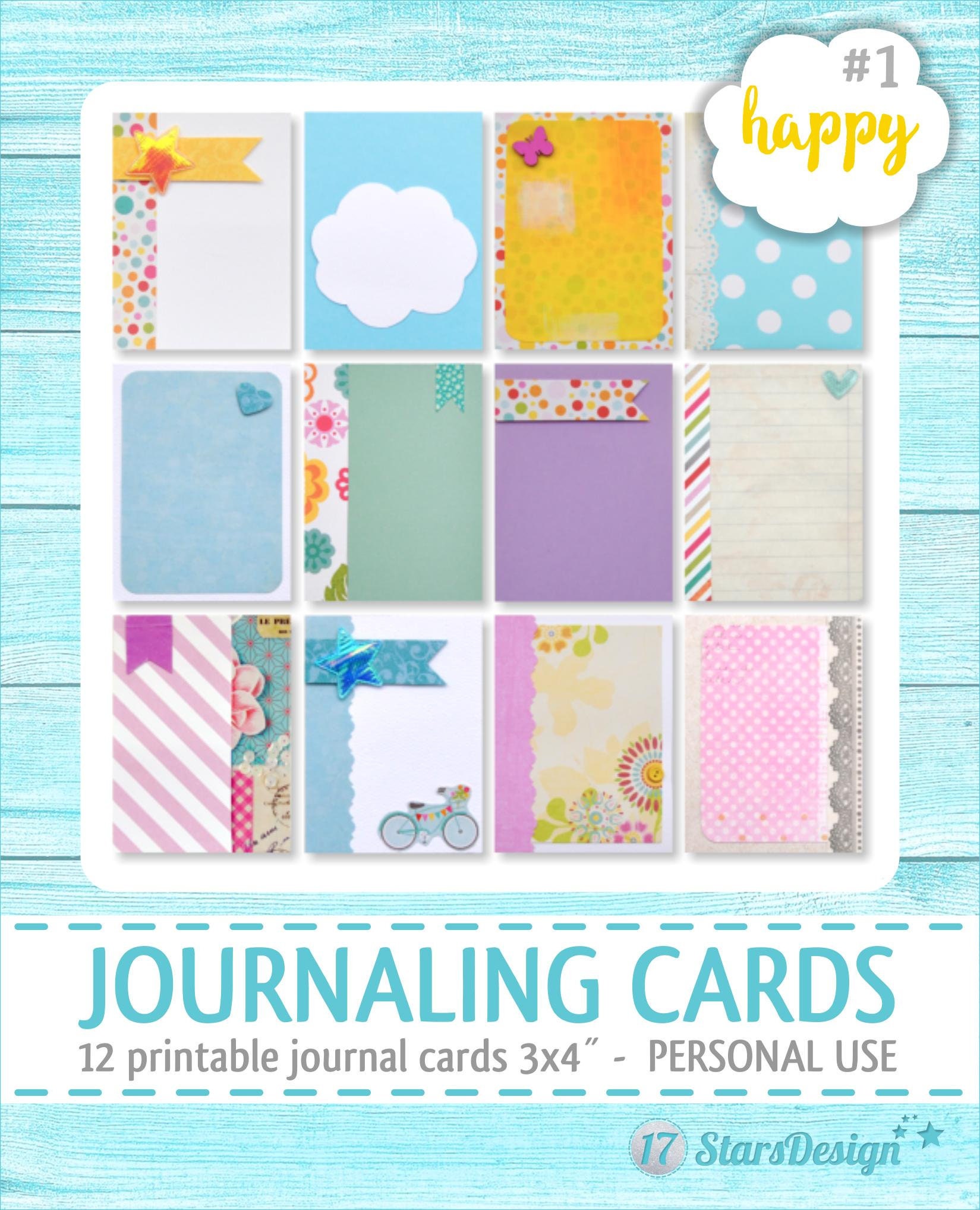 Printable Journaling Cards 3x4 Project Life Journaling Cards Pocket ...