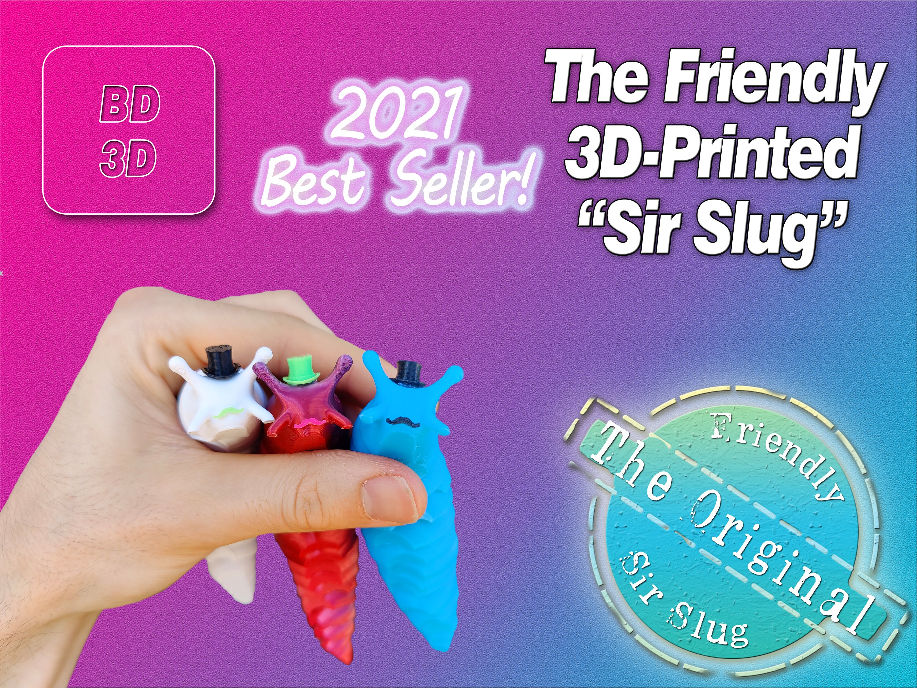 The Original Friendly "Sir Slug" Articulated 3D Print (FREE…