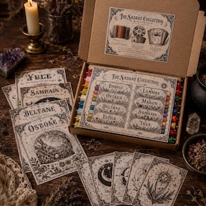 Ultimate Sabbat Beeswax Candles Set with Guide Book