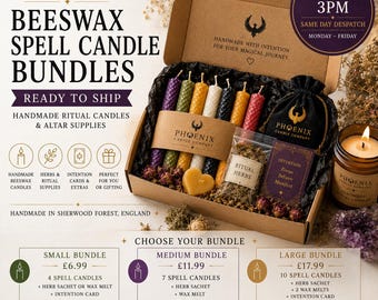 Ready to Ship Beeswax Spell Candle Bundle Kit | Handmade Ritual Candle Gift Set | Same Day Despatch Before 3pm