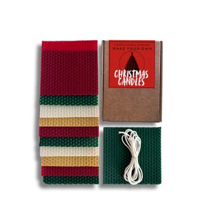 Kit fai da te per candele natalizie in cera d'api: realizza 10 candele arrotolate a mano