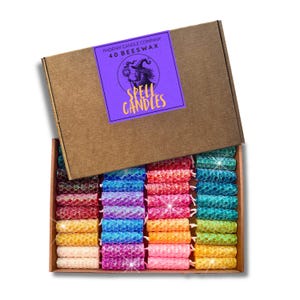 40 mini candele magiche in cera d'api glitterate