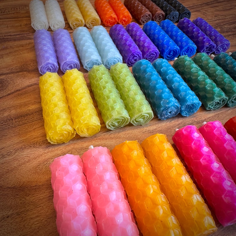 40 Short Ritual Beeswax Spell Candles | Hand-Rolled | 30-mins Burn Time | 2" (5cm) image 13