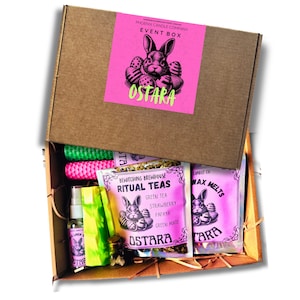 Luxus Ostara Event Box: Wicca Altar Kit mit Kristallen & Bienenwachskerzen