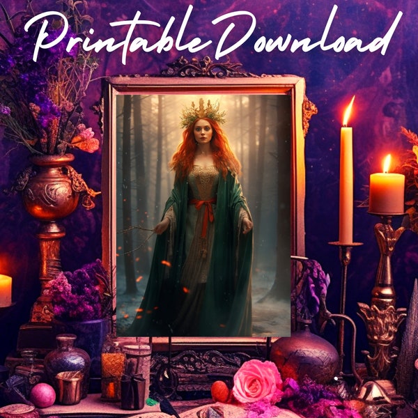 Brighid 3 A4 Art Printable Download for Book of Shadows Pages