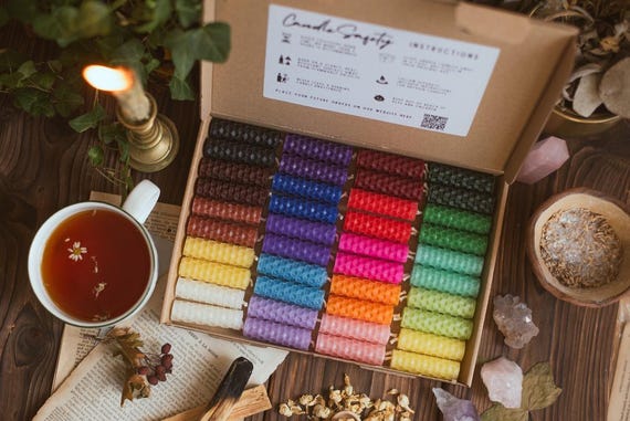 40 Short Ritual Beeswax Spell Candles | Hand-Rolled | 30-mins Burn Time | 2" (5cm)