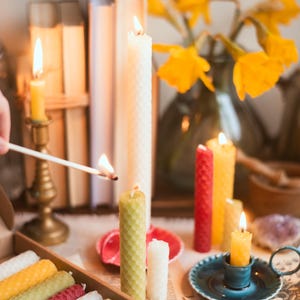18 Imbolc Beeswax Altar Candles