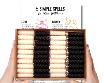 40 Mini Black & White Spell Candles