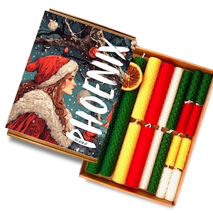 18 Yule Beeswax Altar Candles