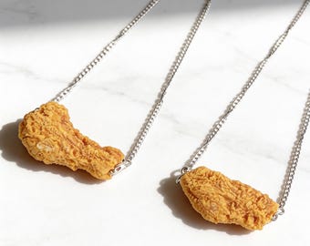 Chicken Wing Necklace Buffalo Wing Lover Gift Funny Food Charm Pendant Novelty Jewelry