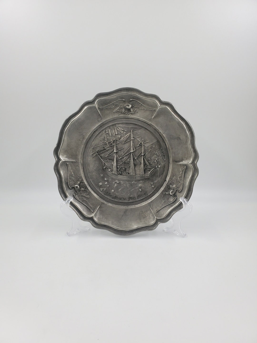 Decorative Pewter Plate Etsy