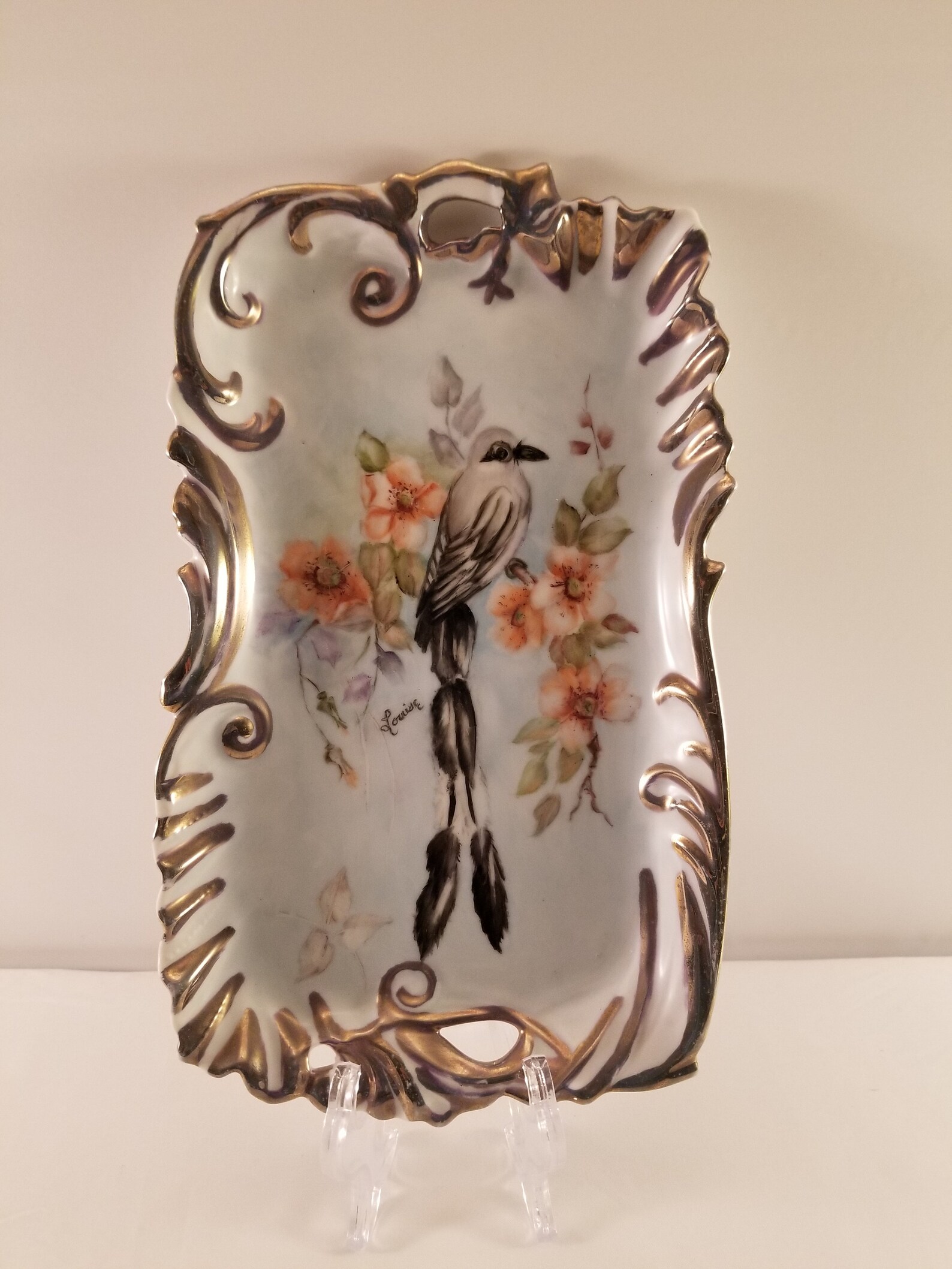 Floral Porcelain Vanity Tray Perfume Tray Etsy